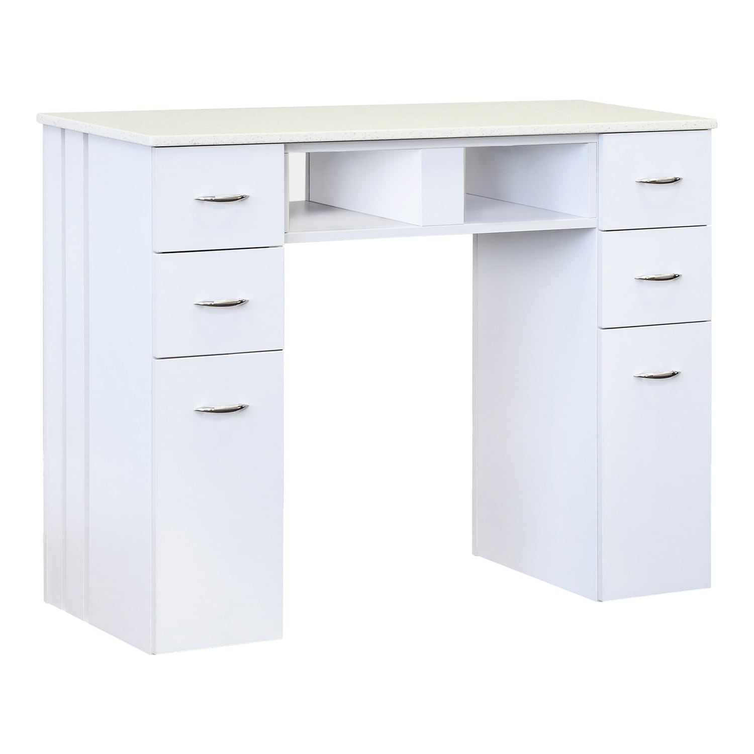 J&A Single Granite Top Nail Table in White  main product image