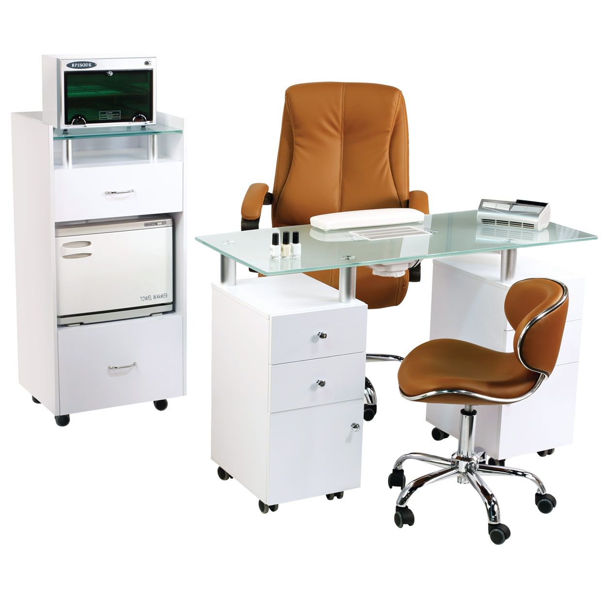 Glass Top Manicure Table with Fan alternative product image 5
